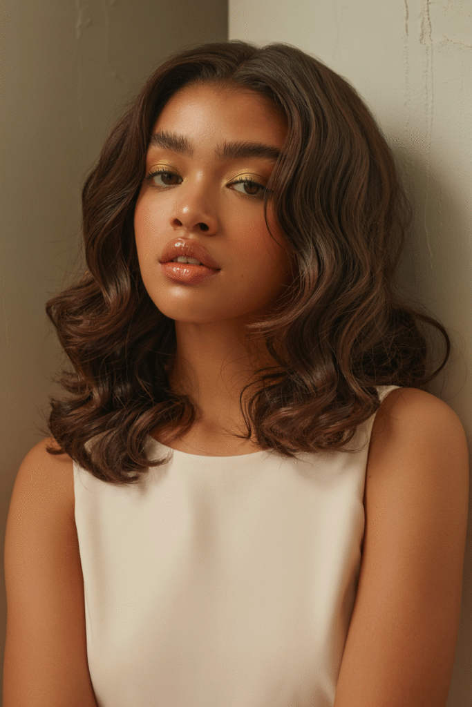 22 Flattering Hair Color Ideas for Brown Skin 18 Dark Chocolate Brown Waves