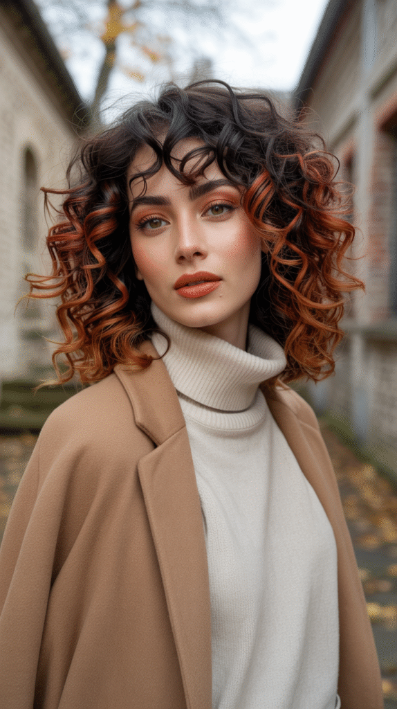 17 Red Copper Balayage Ideas 14 Dark to Red Copper Balayage for Curly Hair