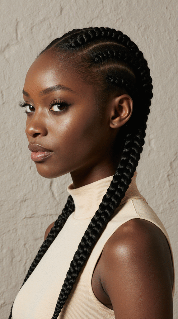 15 Straight Hairstyles for Black Women 16 Double Dutch Braids with Sleek Finish