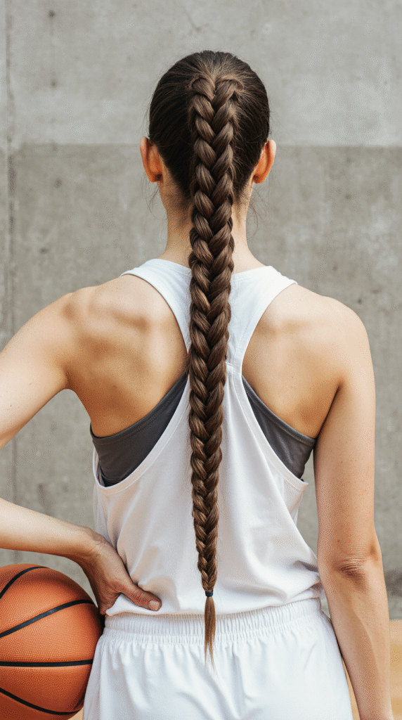 30 Top Basketball Hairstyles 7 Dutch Braid from Top to Bottom