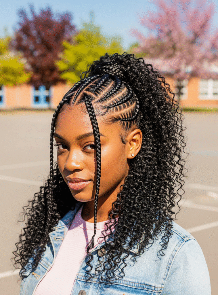 23 Protective Hairstyles for 3a Hair 2 Dutch Braids with a Central Plait 1