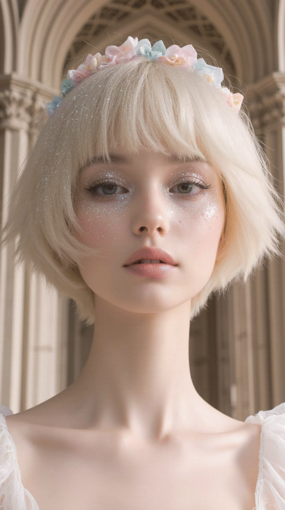 19 Fairy Hairstyles 8 Enchanted Pixie Cut with Glitter Sprinkled Throughout