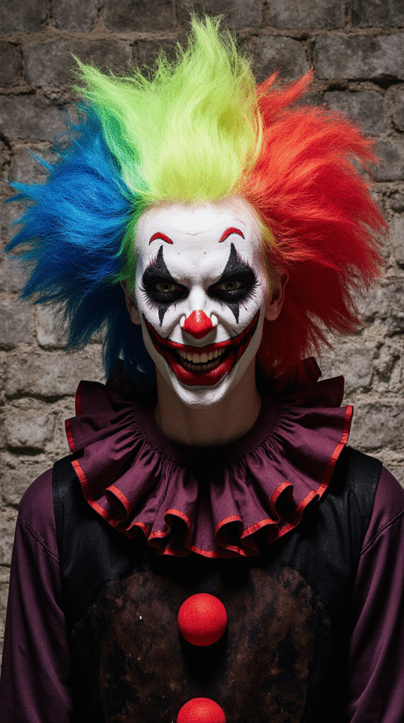 19 Halloween Hairstyles for Men 4 Evil Clown Brightly Colored Hair with Wild Spikes