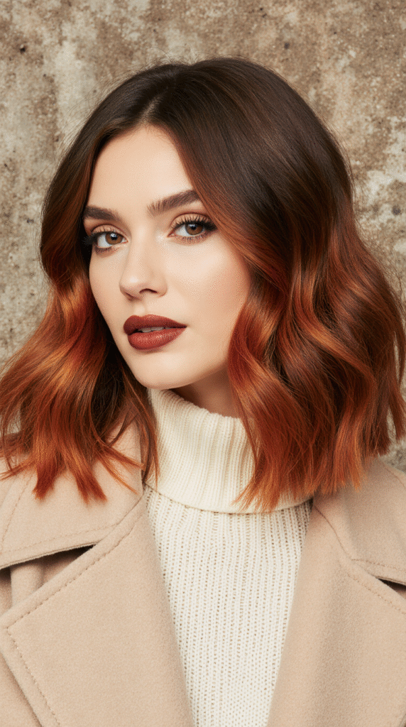 17 Red Copper Balayage Ideas 3 Fiery Red Copper Streaks 1