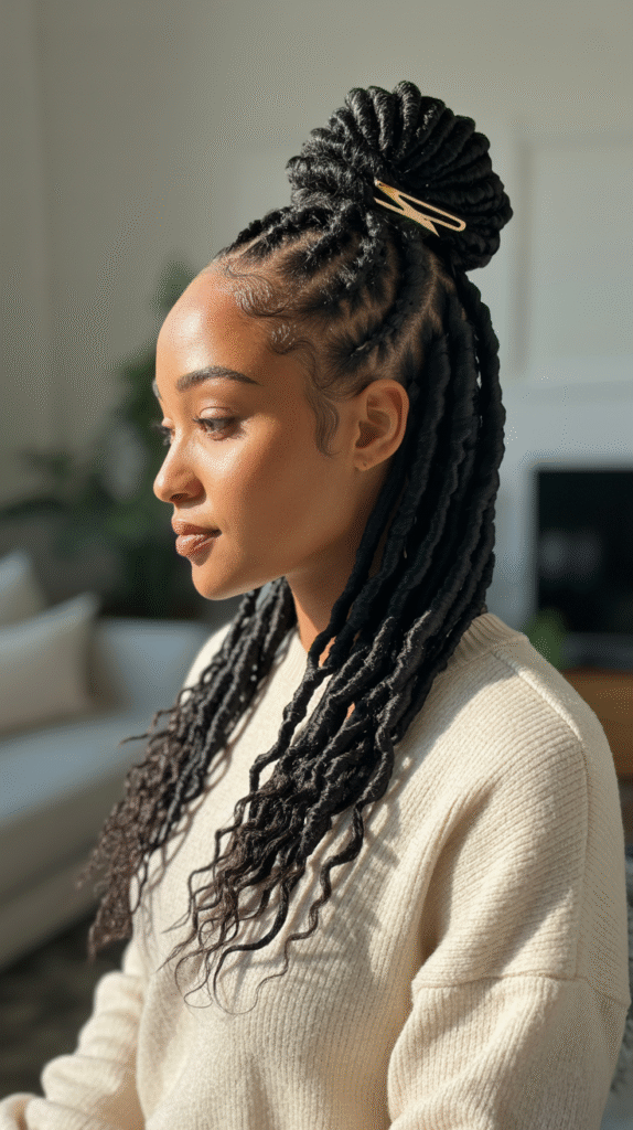 12 Protective Hairstyles for Thin Hair 6 Flat Twists Updo