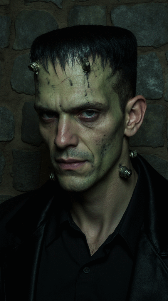 19 Halloween Hairstyles for Men 5 Frankensteins Monster Flat Top with Bolts Attached at the Sides