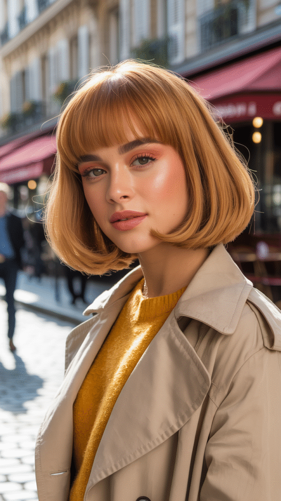 29 Modern Blonde Bob Hairstyles 15 Golden Blonde Bob with Full Bangs