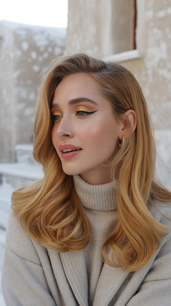 22 Winter Highlights for Blondes 10 Golden Honey Blonde Waves