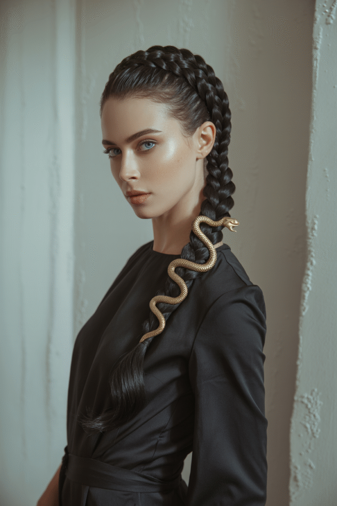 17 Medusa Hair Ideas 7 Gothic Serpent Waves with Black Snakes 2