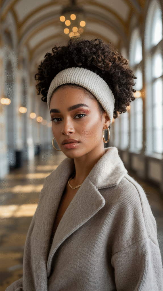 12 Protective Hairstyles for Thin Hair 7 Headband with Puff 2
