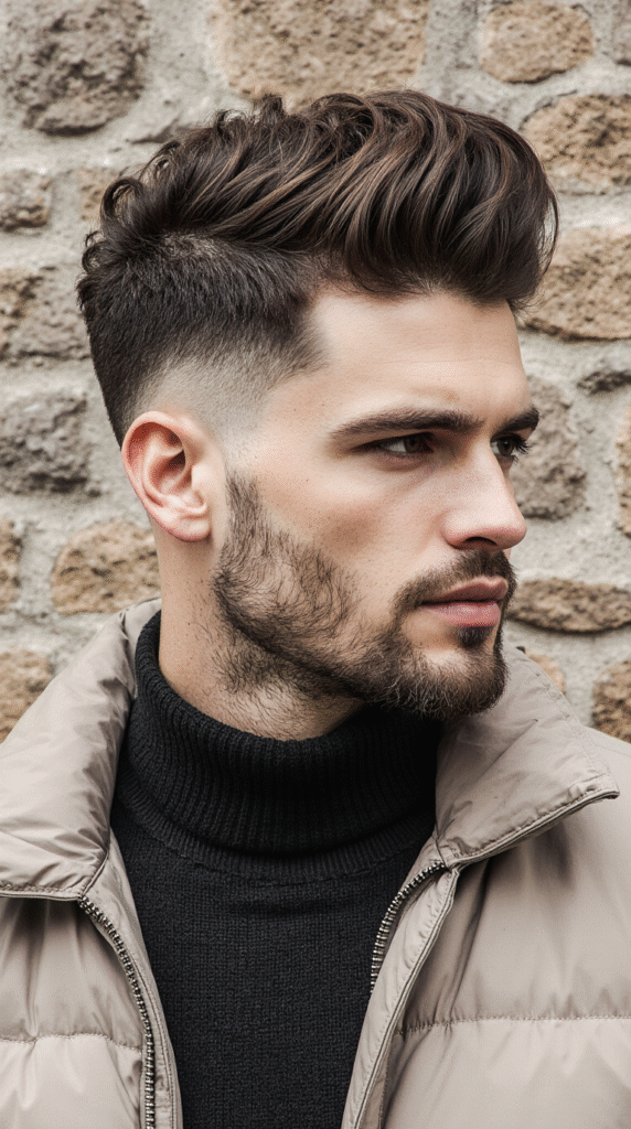 18 Curly Hairstyles for Men with Fade 13 High Fade with Curly Top and Undercut