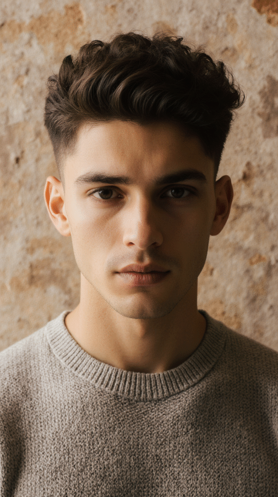 18 Curly Hairstyles for Men with Fade 16 High Fade with Defined Curls