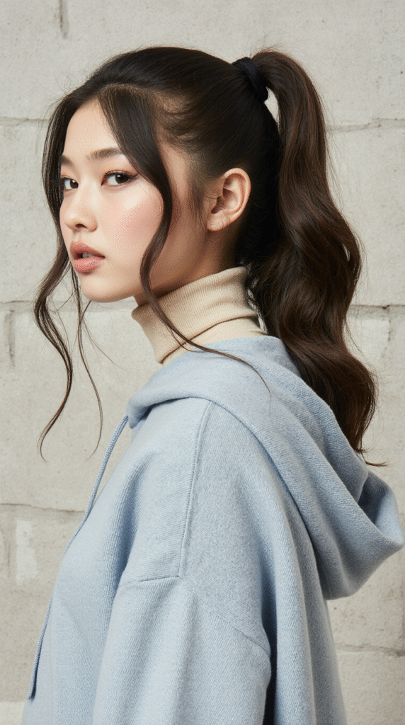 High Ponytail with Loose Strands