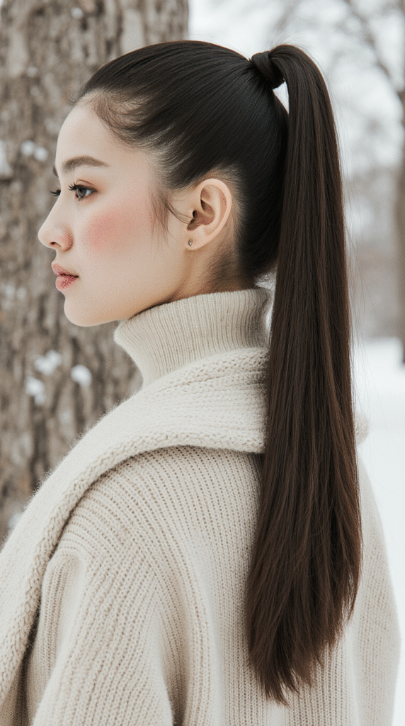 24 Gorgeous Straight Hairstyles 5 High Ponytail with Sleek Edges