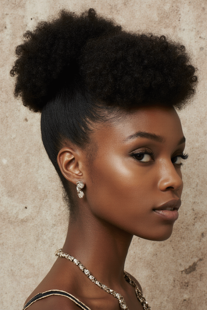 17 Awkward Length 4c Hairstyles 10 High Puff Ponytail 2