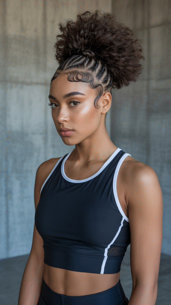 30 Top Basketball Hairstyles 14 High Puff with Defined Edges
