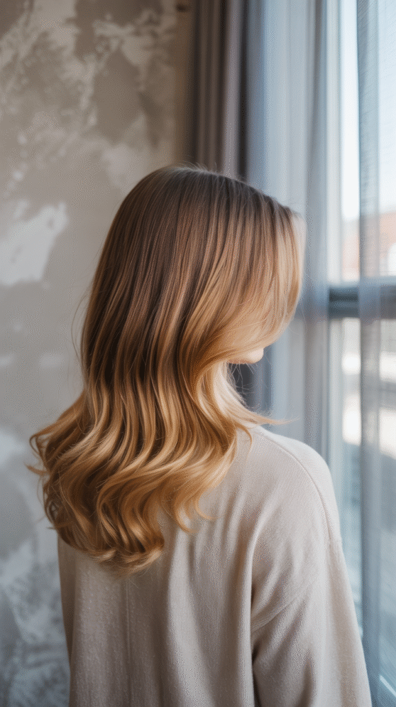 Honey Blonde Balayage with Dark Roots