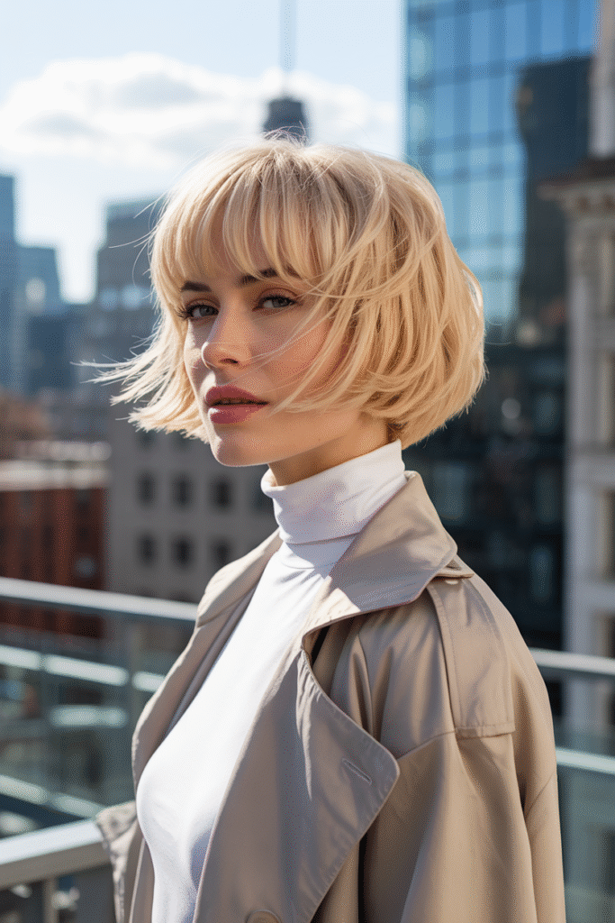 20 Volumizing Choppy Bob Hairstyles for Fine Hair 7 Icy Blonde Bob with Soft Bangs