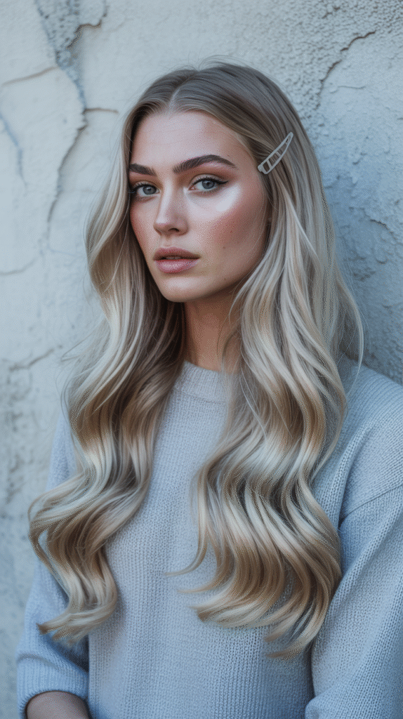 22 Winter Highlights for Blondes 20 Icy Blonde Waves with Ash Undertones