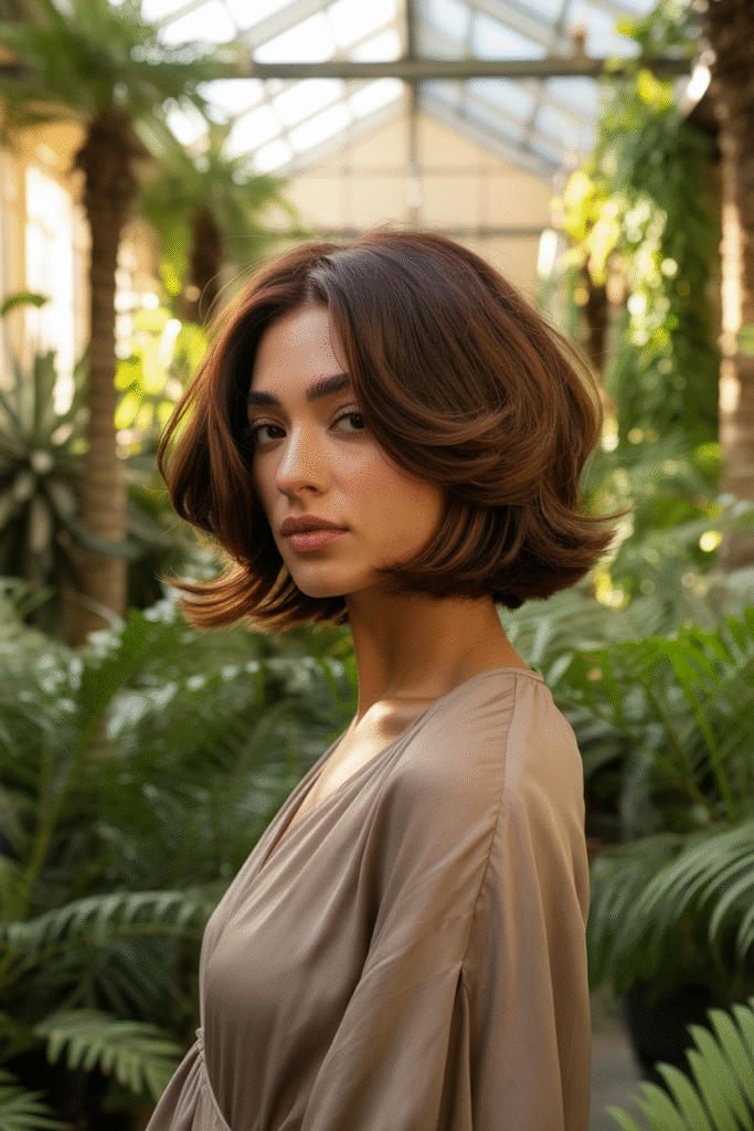 17 Trendy Brown Bob Hairstyles 7 Layered Bob with Soft Movement