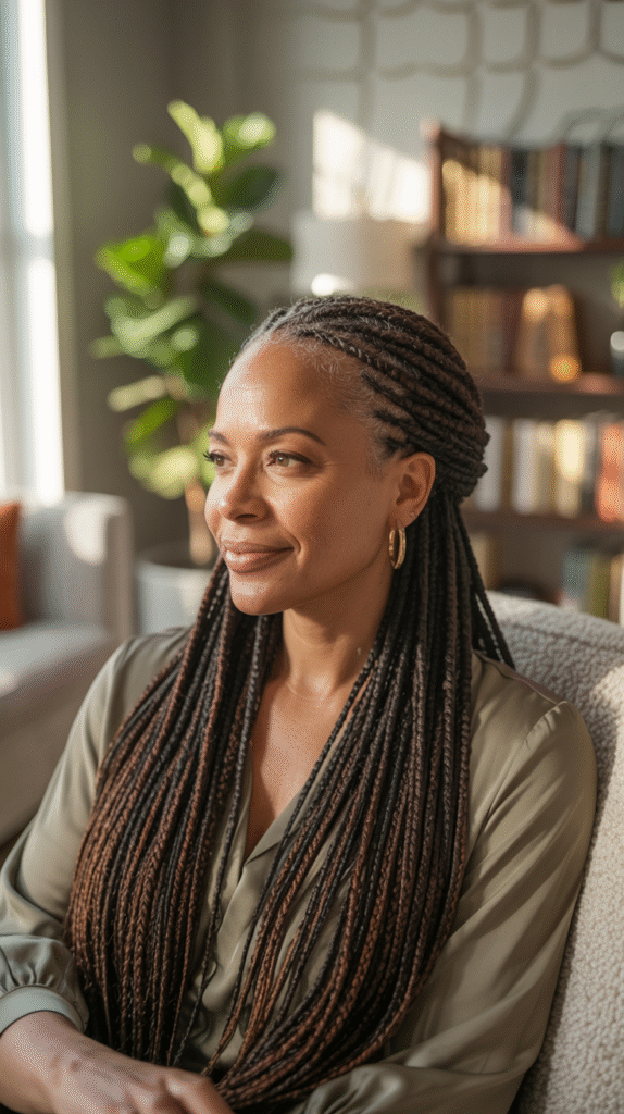 20 Older Black Women Hairstyles for Over 50 21 Long Micro Braids