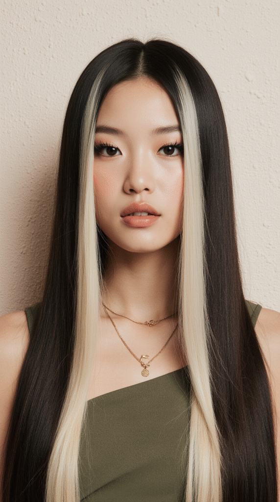 24 Gorgeous Straight Hairstyles 19 Long Straight Hair with Bold Highlights