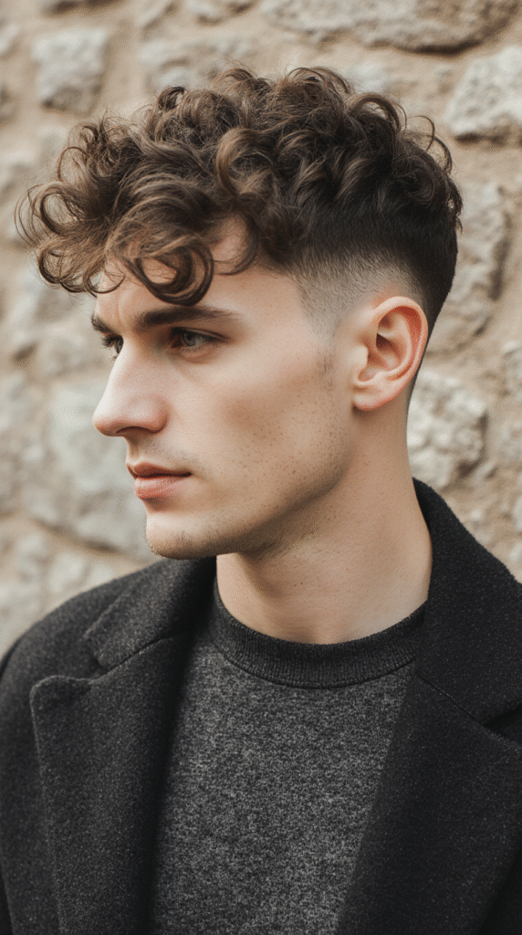 18 Curly Hairstyles for Men with Fade 12 Loose Curls with Tapered Fade