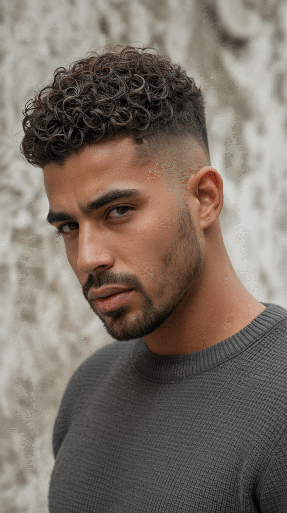 18 Curly Hairstyles for Men with Fade 7 Low Fade with Curly Top