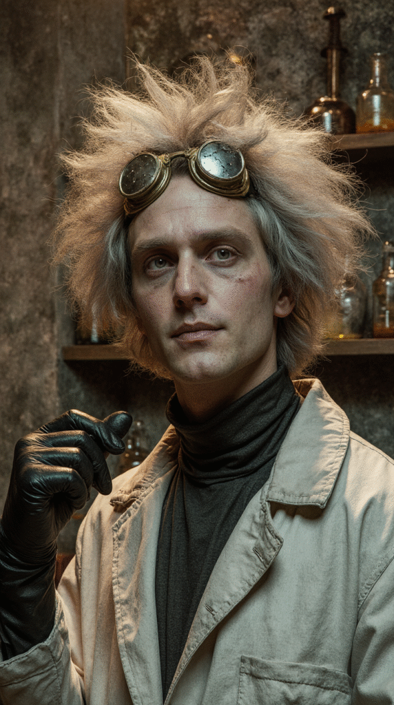 19 Halloween Hairstyles for Men 7 Mad Scientist Wild Hair