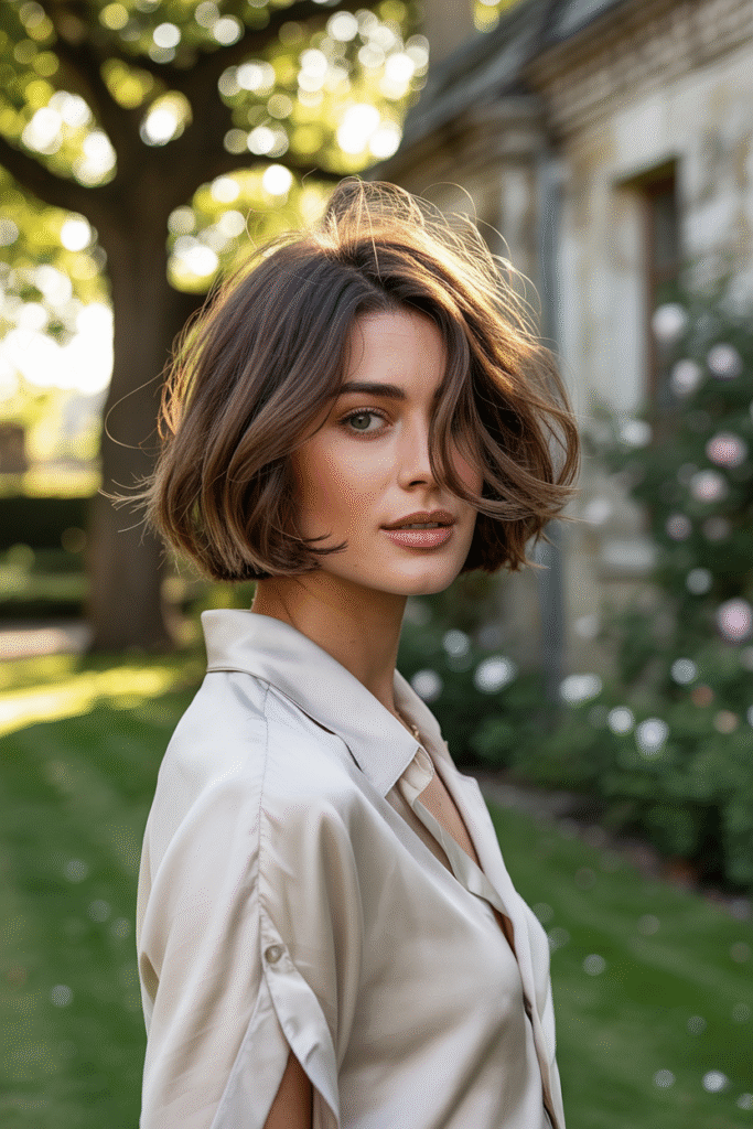 20 Volumizing Choppy Bob Hairstyles for Fine Hair 12 Messy Brunette Bob with Wispy Layers