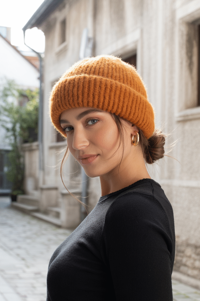 25 Mastering Beanie Hairstyles 19 Messy Low Bun with a Beanie