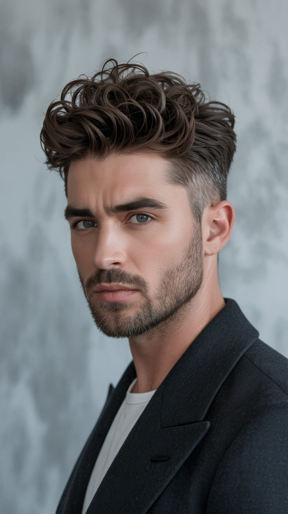 19 Formal Hairstyles for Men 14 Messy Quiff with Beard