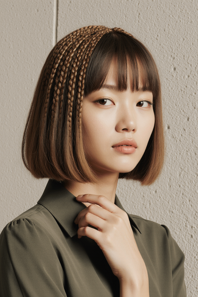 24 Gorgeous Straight Hairstyles 21 Micro Braids with Sleek Straight Hair