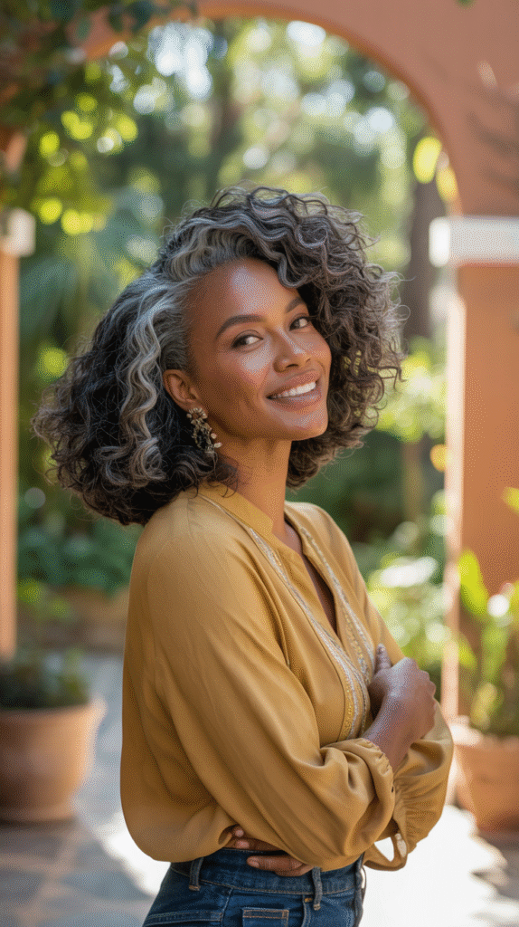 20 Older Black Women Hairstyles for Over 50 14 Natural Shoulder Length Curls