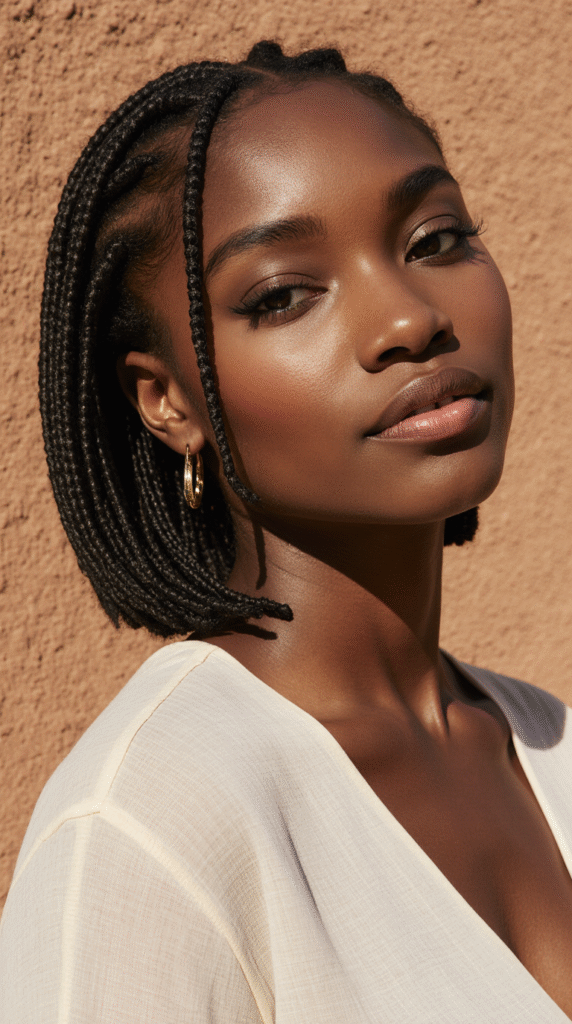 15 Thin Locs Hairstyles 6 One Side Slicked Locs Bob