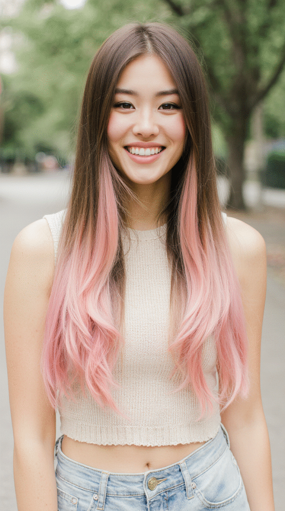 16 Pretty Pink Highlights in Brown Hair 4 Peekaboo Pink Highlights on Brown Hair