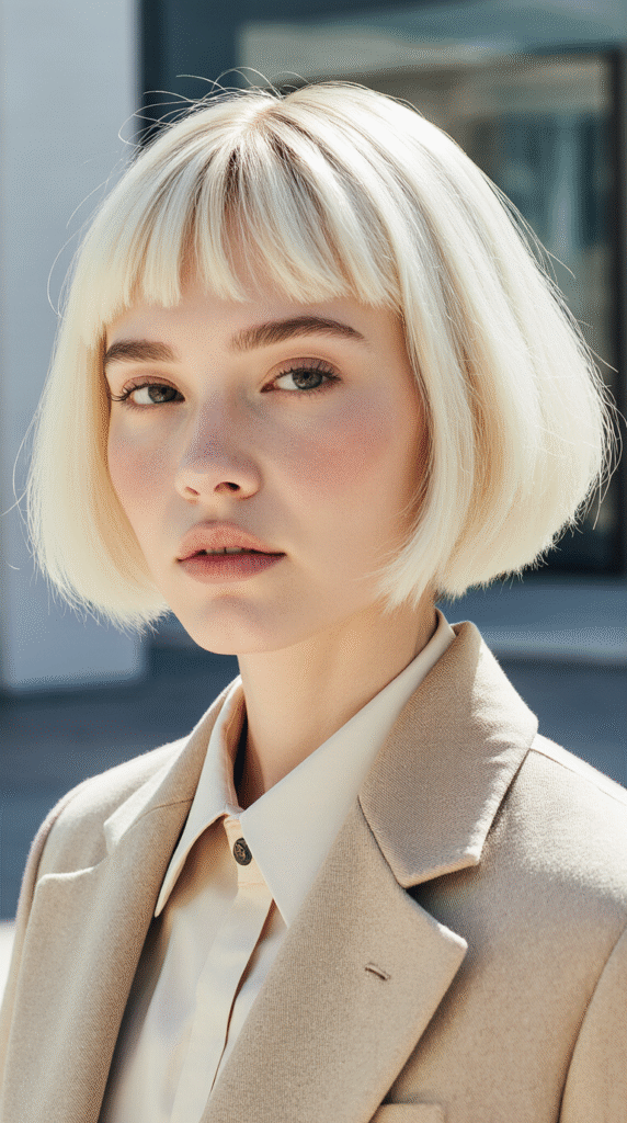 29 Modern Blonde Bob Hairstyles 11 Platinum Blonde Bob with Subtle Volume