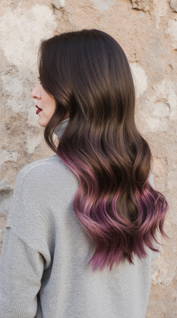 19 Winter Highlights for Brown Hair 18 Plum mbre Waves