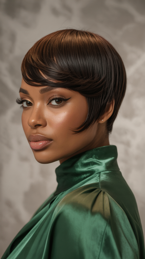 15 Trendy Pixie Hairstyles for Black Women 12 Polished Sleek Pixie Cut
