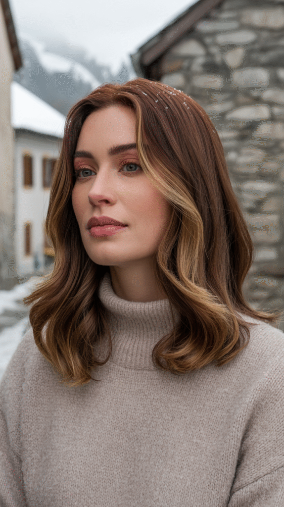 19 Winter Highlights for Brown Hair 6 Rich Chocolate with Soft Blonde Hints