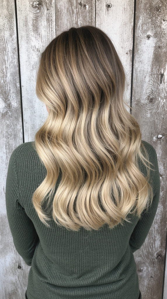 22 Winter Highlights for Blondes 12 Sandy Blonde Balayage Waves