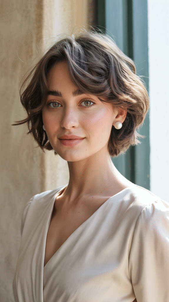 29 Formal Hairstyles for Short Hair 7 Shaggy Textured Bob with Wispy Layers