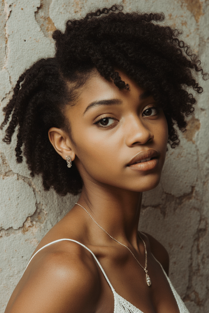 17 Awkward Length 4c Hairstyles 16 Short Puff Ponytail with Raised Top 2