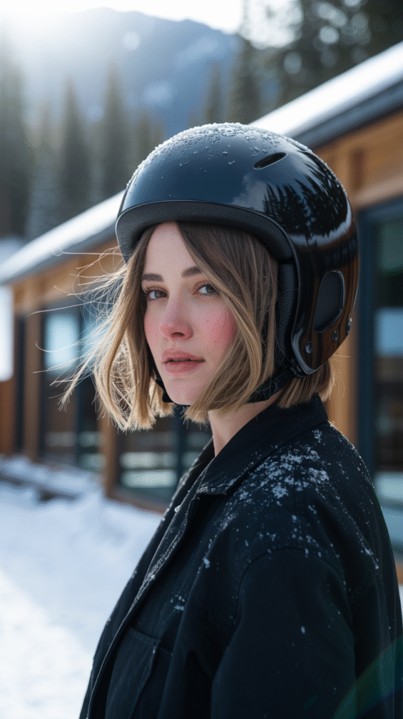 Top 21 Skiing Hairstyles to Wear Under a Helmet 3 Short Windswept Bob