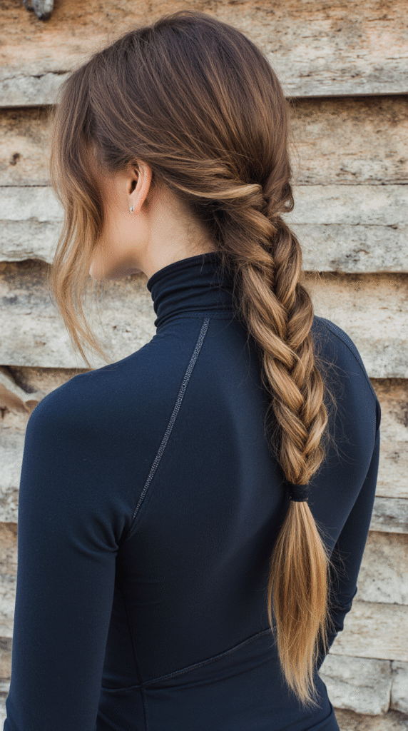 Top 21 Skiing Hairstyles to Wear Under a Helmet 13 Single Braid with Loose Strands