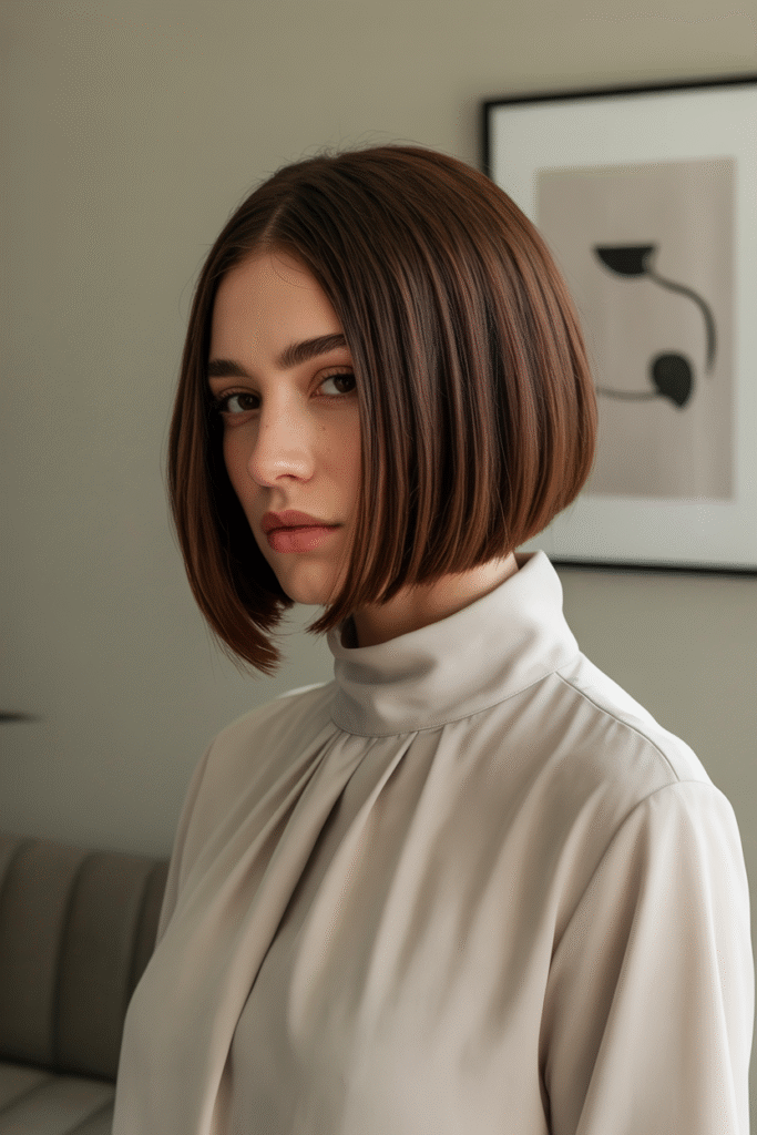 17 Trendy Brown Bob Hairstyles 16 Sleek Asymmetrical Bob