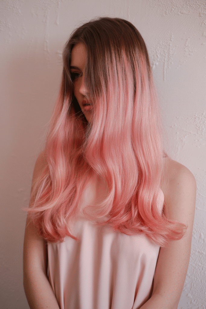 16 Pretty Pink Highlights in Brown Hair 6 Sleek Brown to Pink Ombre 2
