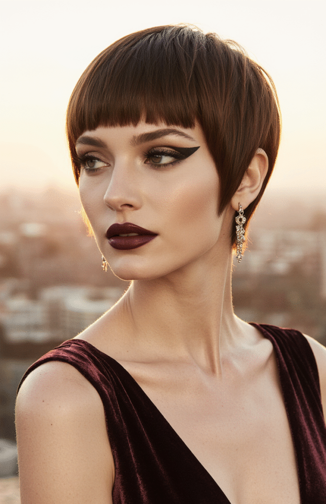 Sleek Chestnut Brown Pixie