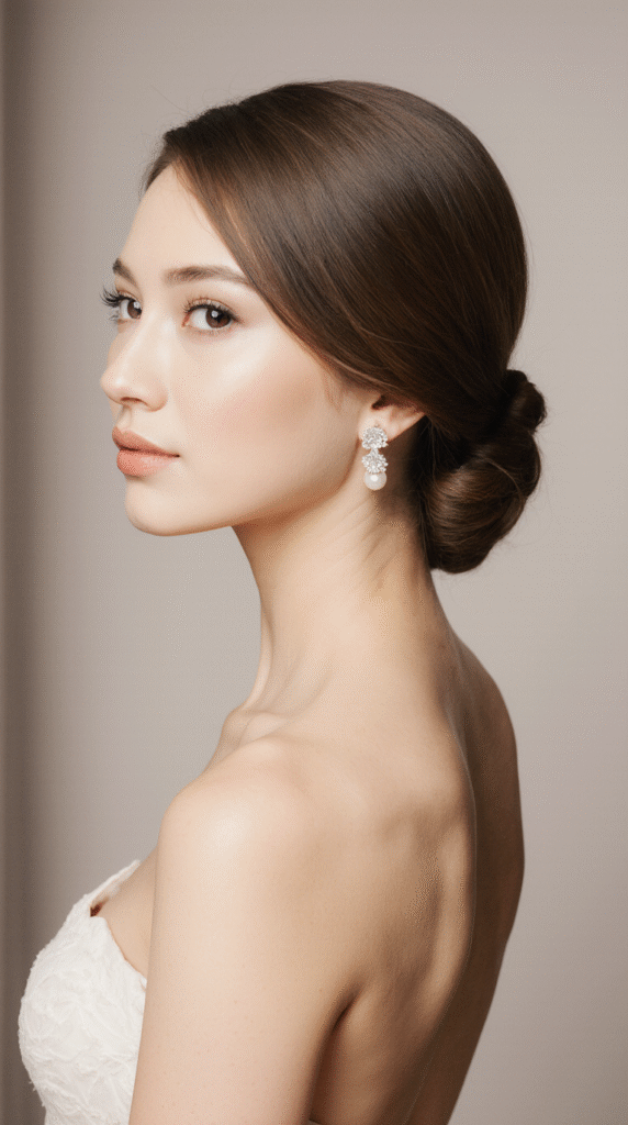 Sleek Chignon with a Side Part