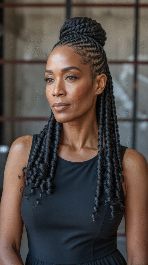 Sleek Half Up Half Down Twists